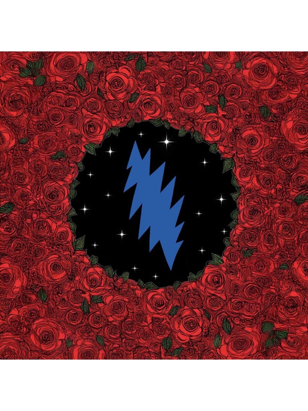 Grateful Dead Lightning Bolt Roses Bandana ~ 22" x 22" ~ Brand New!